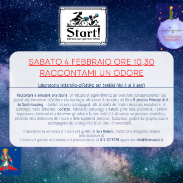 Sabato 4 febbraio 2023 ore 10,30: RACCONTAMI UN ODORE Laboratorio letterario-olfattivo per bambini 6- 9 anni