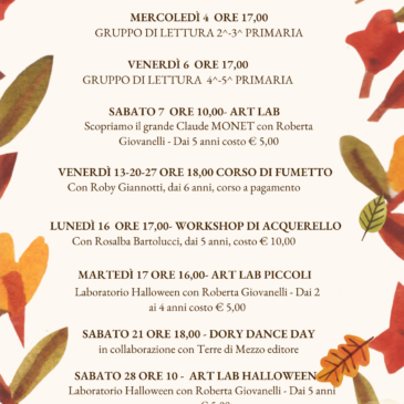 PROGRAMMA EVENTI DI OTTOBRE 2023