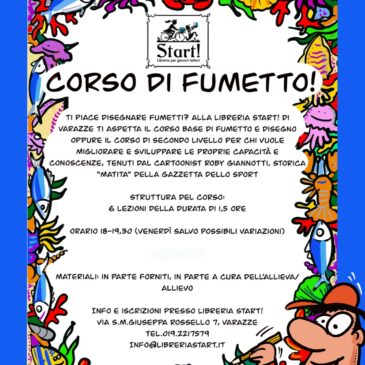 Venerdì 11 ottobre 2024 ore 18,00: Inizio del CORSO DI FUMETTO con ROBY GIANNOTTI