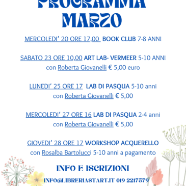 MARZO IN LIBRERIA Il Programma